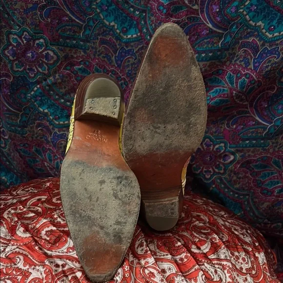 Free People Yellow Ankle Booties with Ornate Design - Picture 8 of 8